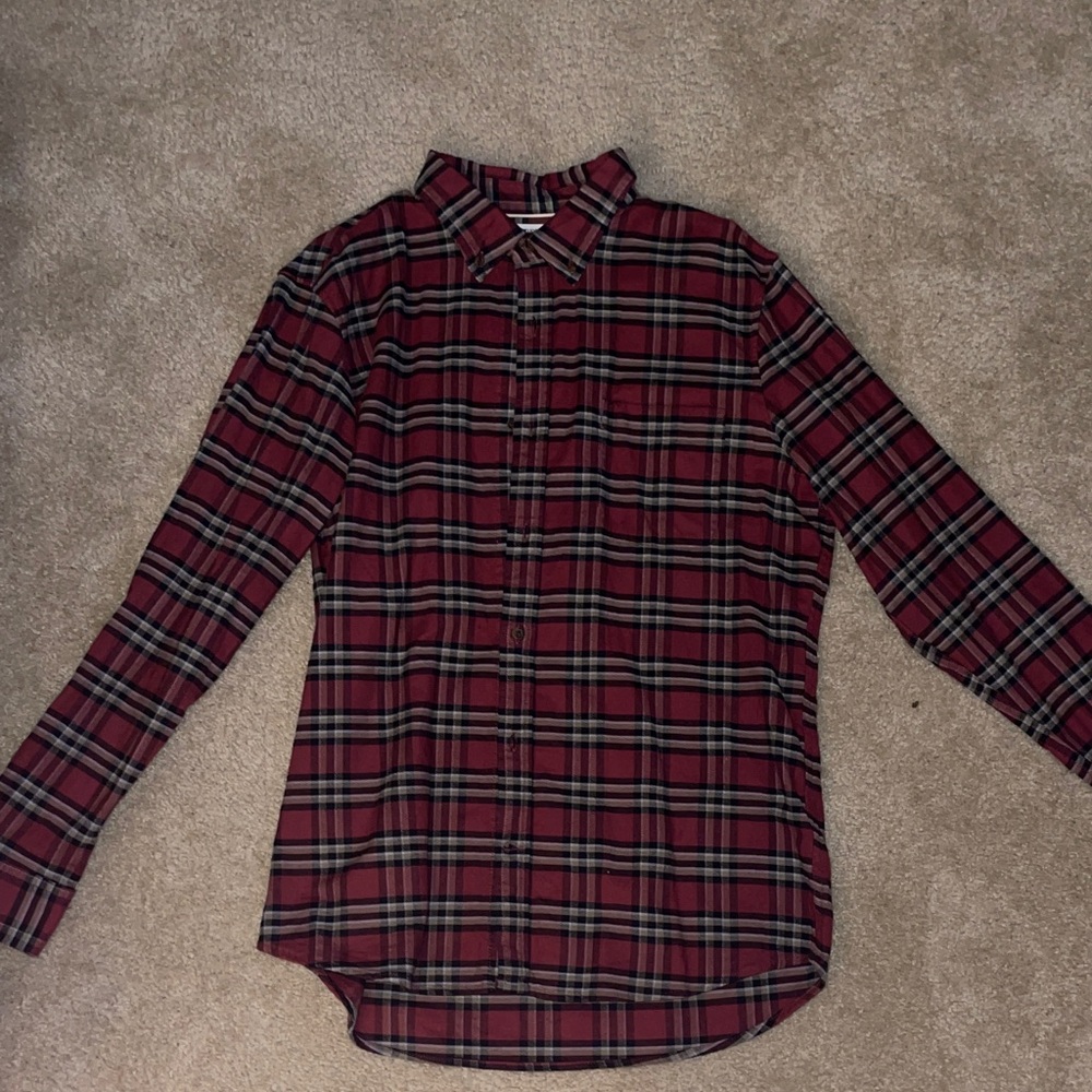 Flannel men’s red plaid shirt